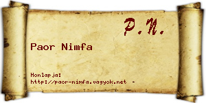 Paor Nimfa névjegykártya